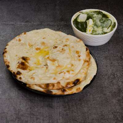 Palak Paneer With 3 Butter Tandoori Roti