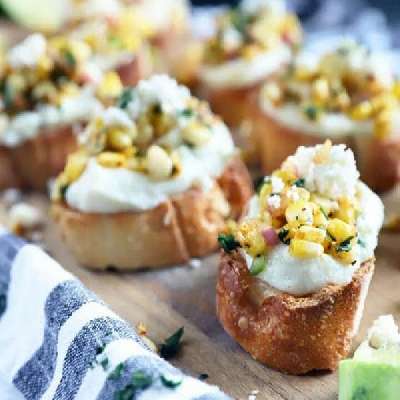 Corn Jalapeno Crostini