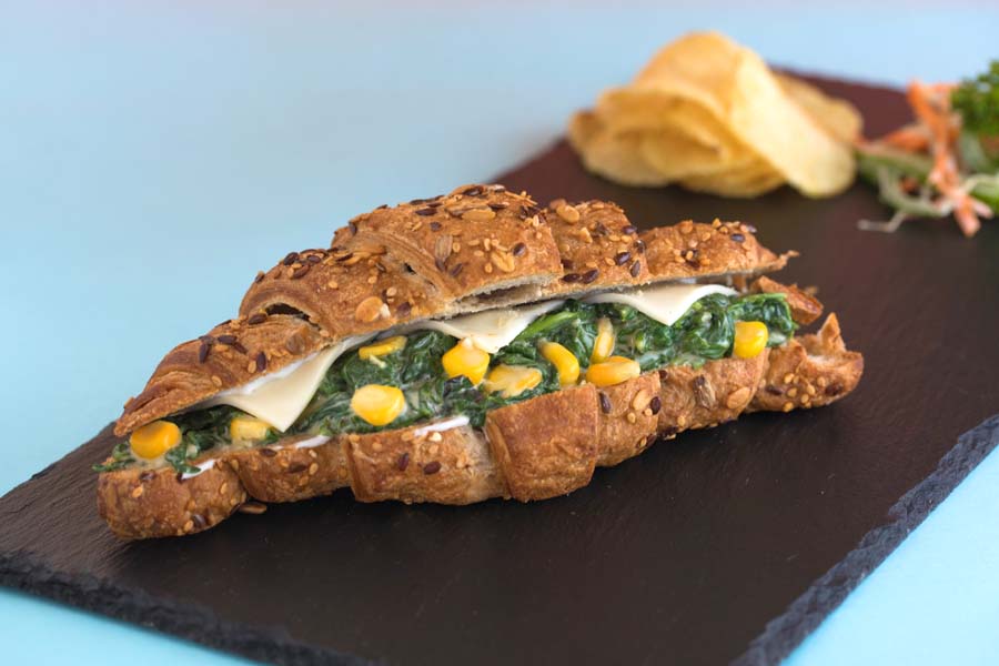 Spinach Corn And Cheese Panini