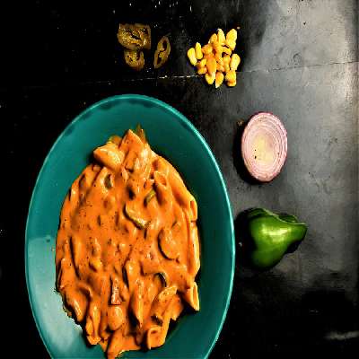 Tangy Pasta In Red Sauce( Mutton Keema)