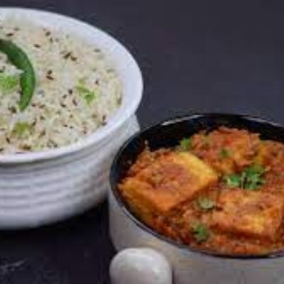 Veg Biryani Rice With Paneer Butter Masala