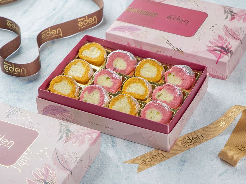 Strawberry And Mango Mawa Slice 12 Pcs