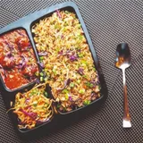 Veg Fried Rice With Veg Manchurian Gravy