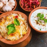 Vegetable Biryani With Raita