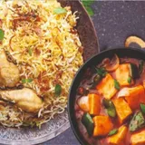 Chicken Fried Rice With Chilli Paneer Gravy