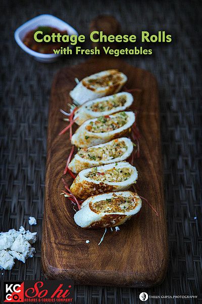 Cottage Cheese Rolls Stuffed With Fresh Vegetables