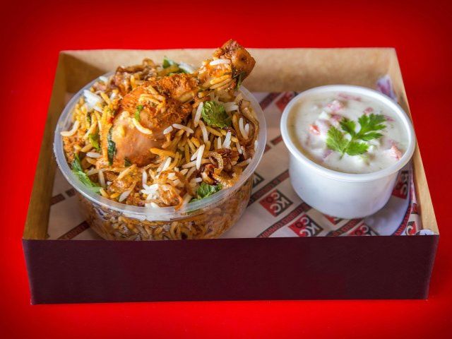 Chicken Biryani With Mix Veg Raita