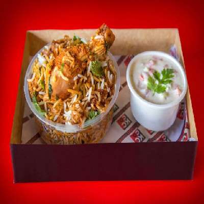 Chicken Biryani With Mix Veg Raita