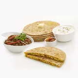 Tawa Aloo Parantha with Choley & Raita