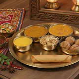 Dal Bati Churma With Gatte Ki Sabji