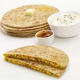 Paneer Parantha With Curd