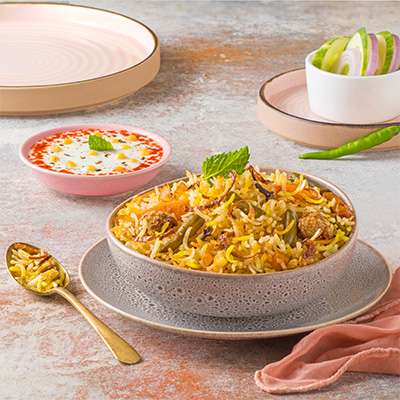 Hyderabadi Briyani along With Raita