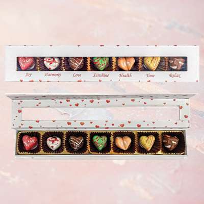 Chocolate Heart Box 7 Pc