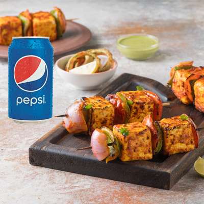 Paneer Tikka with Pepsi Can