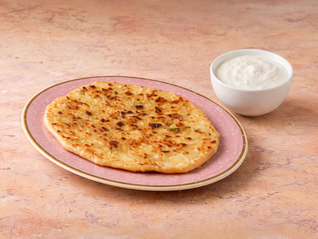 Tawa Aloo Parantha with Curd