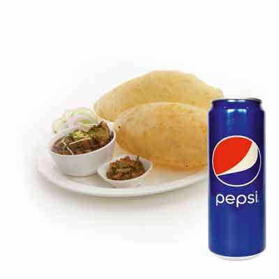 Chole Bhature With Pepsi Can