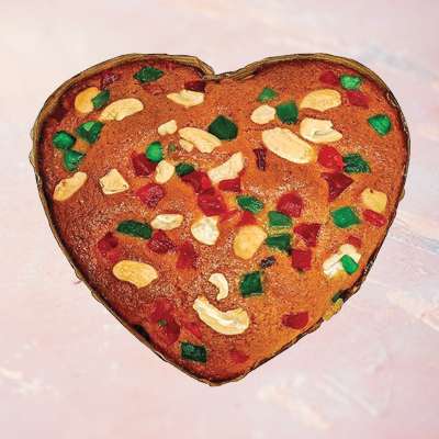 Dry Fruit Cake Heart