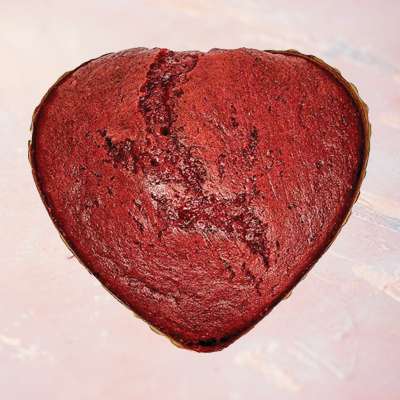 Dry Red Velvet Cake Heart