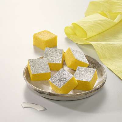 Coconut Kesariya Burfi