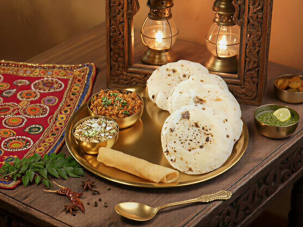 Sev Tamatar Sabji With Multigrain Chapati