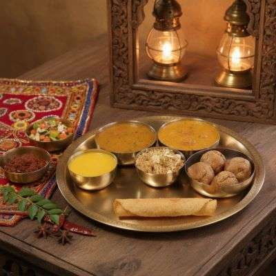 Dal Bati Churma With Gatte Ki Sabji