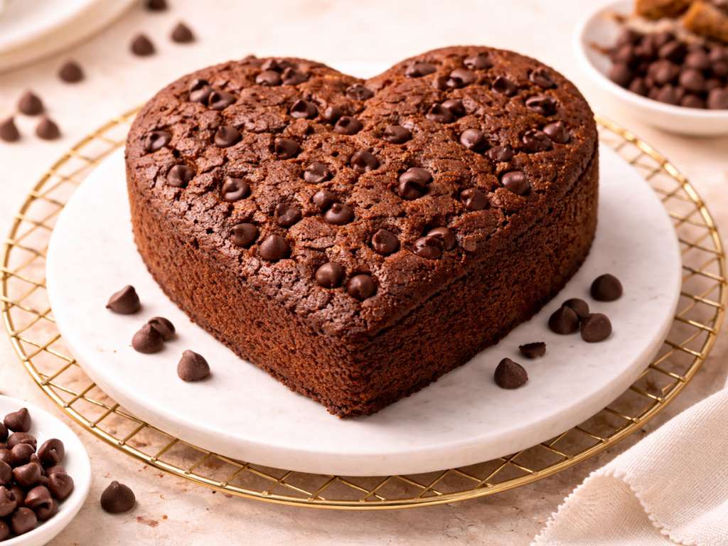 Dry Chocochips Cake Heart
