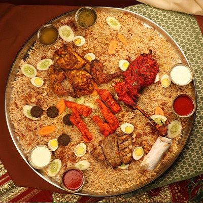 Am Special Mandi Mix Platter-Served In Golden Platter