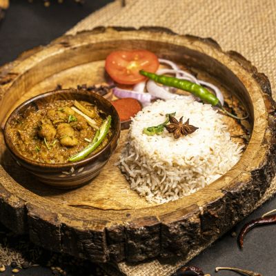 Punjabi Chana Masala, Jeera Rice, Spicy Palak Gravy