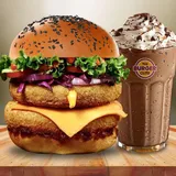 Double Cheese Veg Club Burger +Triple Chocolate Shake