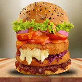Double Cheese Veg Club Burger