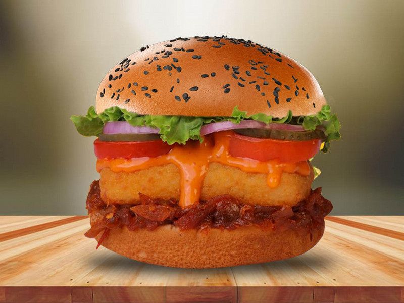 Spicy Paneer Club Burger