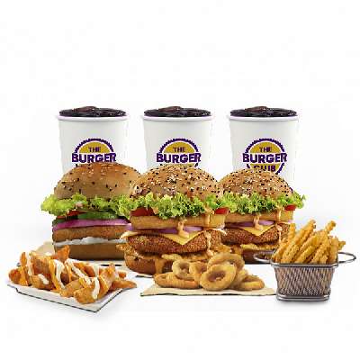 Royal Veg Club+junior Devil Club+devil Veg Club+onion Rings+crinkle Fries+potato Wedges+3 Pepsi