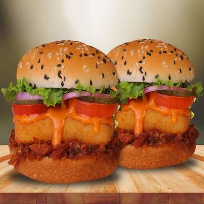 2 Spicy Paneer Club Burger