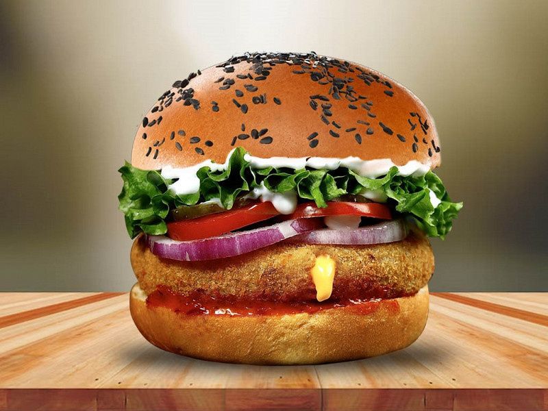 Royal Veg Cheese Club Burger