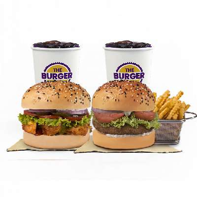 Crispy Chicken Club Burger + Chicken Club Burger With 2 Crinkle Fries And 2 Pepsi