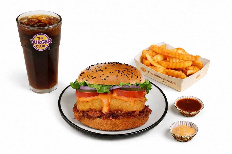 Spicy Paneer Club Burger Meal