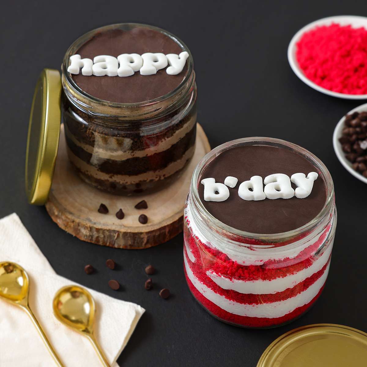 Birthday Jar Cakes (Set Of 2)