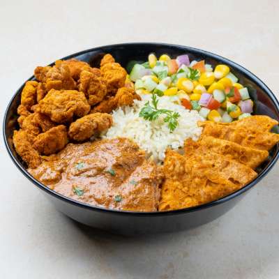 Chicken Popcorn Jeera Burrito Rice Bowl