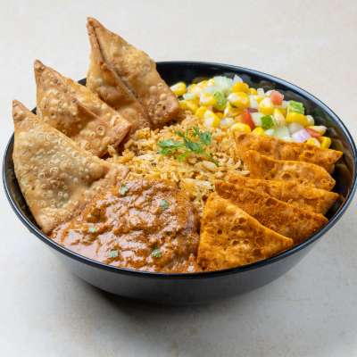 Punjabi Aloo Tawa Pulao Burrito Rice Bowl