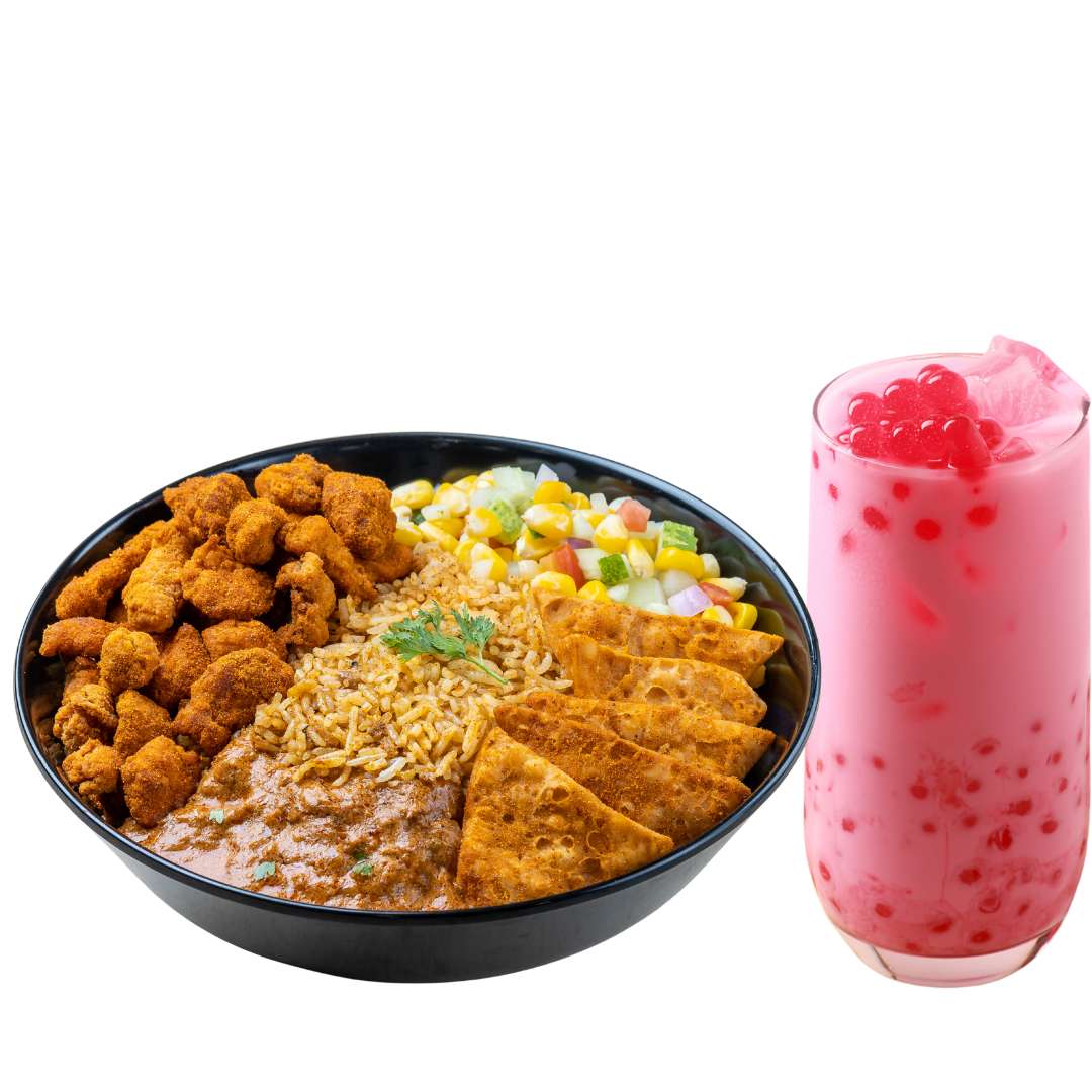 (Non-Veg) Desi Ghee Burrito Rice Bowl with Cold Beverage