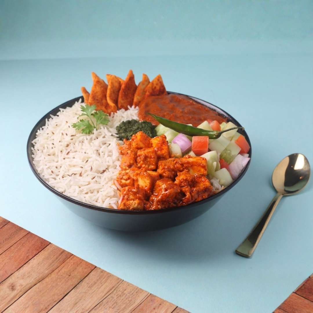 Paneer Tikka Ghee Burrito Rice Bowl