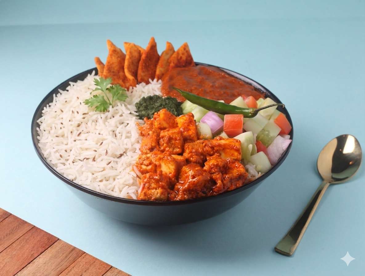 Paneer Tikka Biryani Burrito Rice Bowl