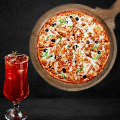 Hot N Spicy Pizza [8 Inch] With Ice Divine Ice Tea