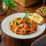 Vegetable Spaghetti Pasta In Pink Sauce