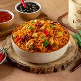 Red Burnt Chilly Chicken Fried Rice