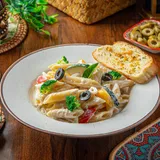 Vegetable Penne Pasta In Cheese Sauce