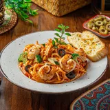 Prawns Spaghetti Pasta In Pink Sauce