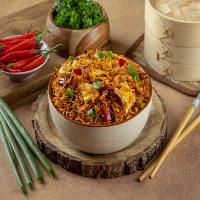 Egg Red Chilli Burnt Fried Rice