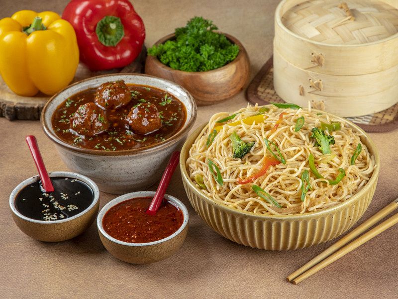 Veg Manchurian Noodles