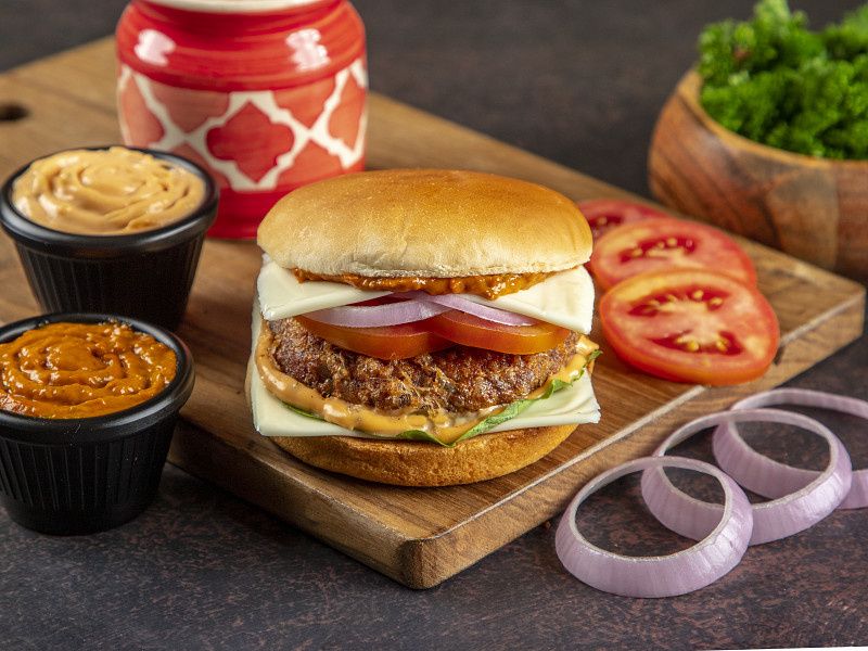 BBQ Chicken With Cheese Burger